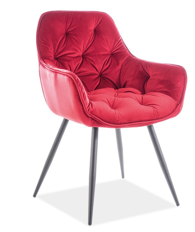 Jídelní čalouněná židle CHEERS velvet červená bordó/černá