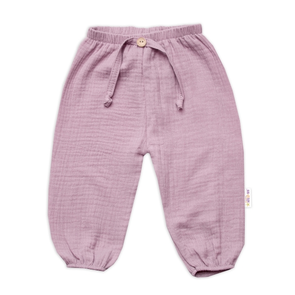 Mušelínové kalhoty Girl, Hand Made, pudrově růžové Velikost koj. oblečení: 86 (12-18m)