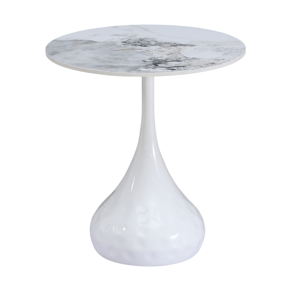 Konferenční stolek, bílý mramor/sklo, EBREL