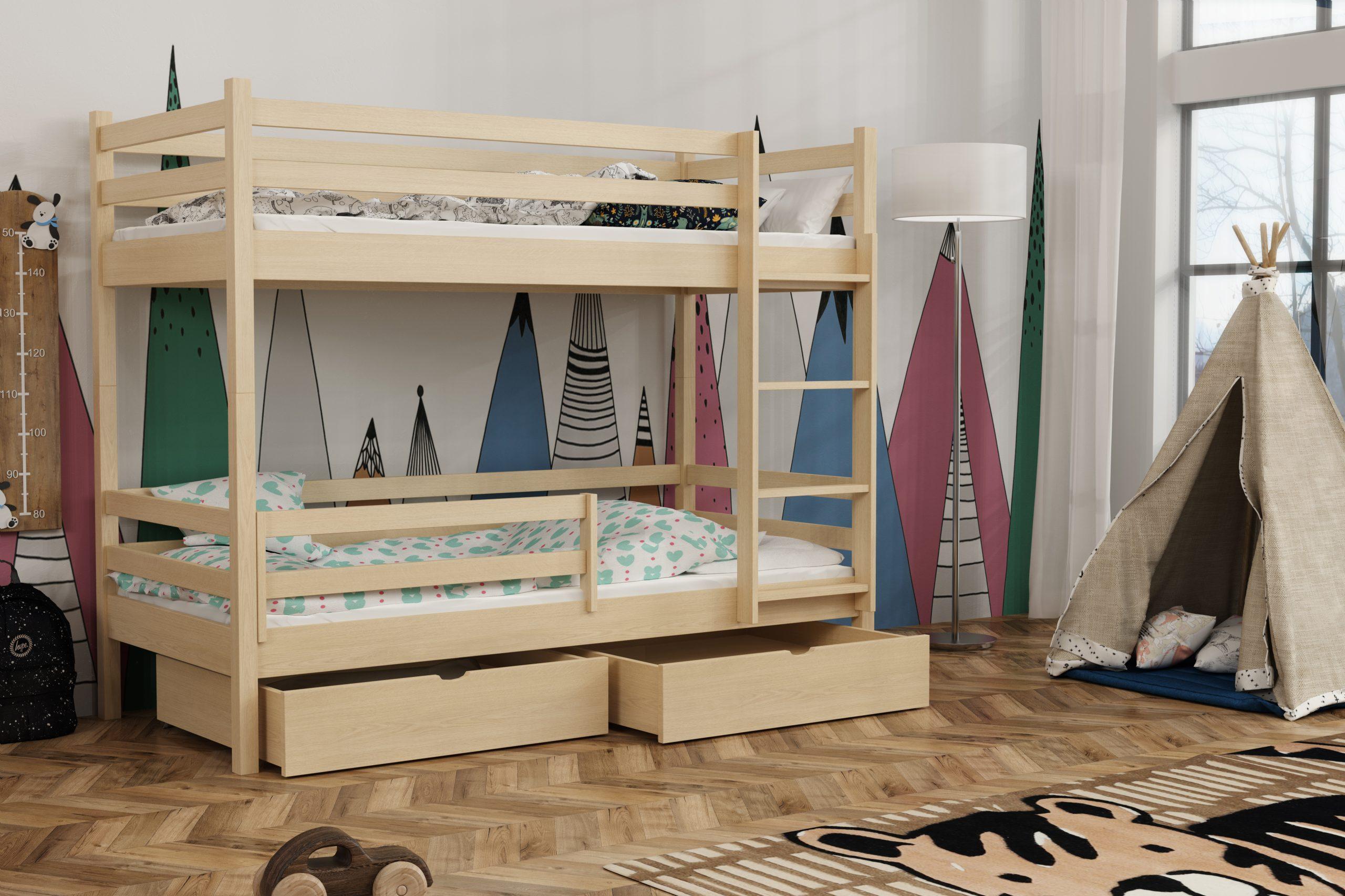 Patrová postel EMILIO KIDBED THREE + rošty Barva: barva šedá, Rozměr: 90 x 200 cm, Zásuvky: ano