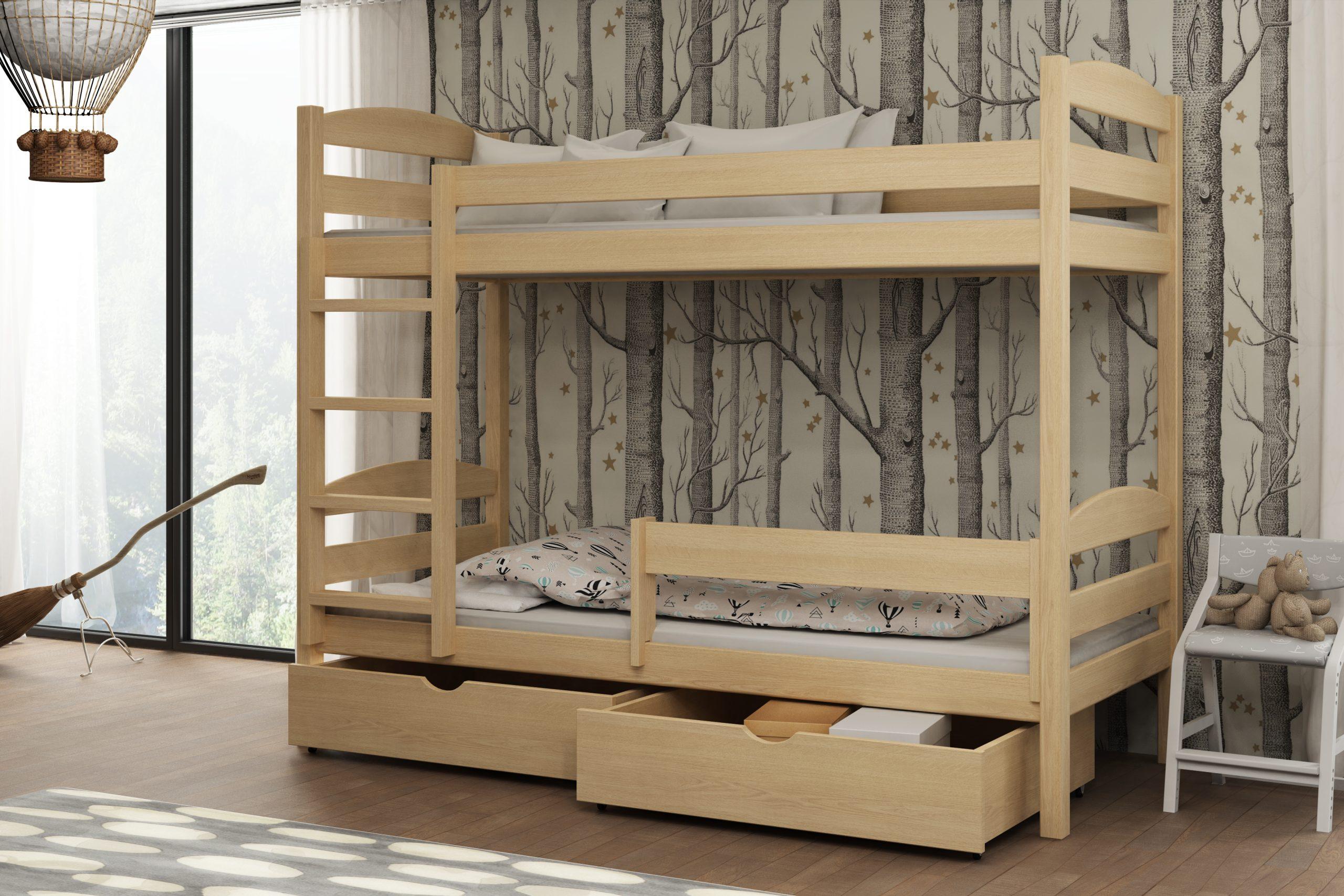Patrová postel KLED KIDBED THREE + rošty Barva: barva šedá, Rozměr: 90 x 180 cm, Zásuvky: ano