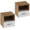 Noční stolek, 2 ks GABRIELA (barva dub wotan)