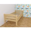 Dětská postel TEREZA se zábranou "DP 005" (Rozměr 70 x 160 cm, Barva surové dřevo)