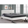 Manželská postel MIKEL (barva bílá, šířka 160 cm, materiál ekokůže)