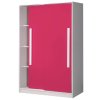 Šatní skříň GALIO 12 do dětského pokoje - bílá / růžová lesk