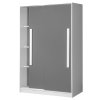 Šatní skříň GALIO 12 do dětského pokoje - bílá / šedá lesk