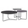 Sada konferenčních stolků 3 ks ARTEMIDA světle šedá/tmavě šedá/černá