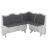 Rohová lavice VEVODA (Barva antracit, Materiál koženka - bílá)