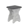 Taburet T-1 (Barva antracit, Materiál koženka - bílá)