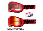 Okuliare 100% STRATA 2 Goggle red zrkadlo sklo cervene 2601 2938 50421 251 03 cire sklo 2601 2926 50421 101 03