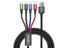 Baseus USB Kábel 4v1 čierny, 1xUSB-C, 2x Lightning, 1xmicro 3,5A 1.2m
