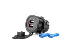 Nabíjačka MOD-03 AMIO - 2xUSB 1A/ 2.1A, 12/24V, červené podsvietenie