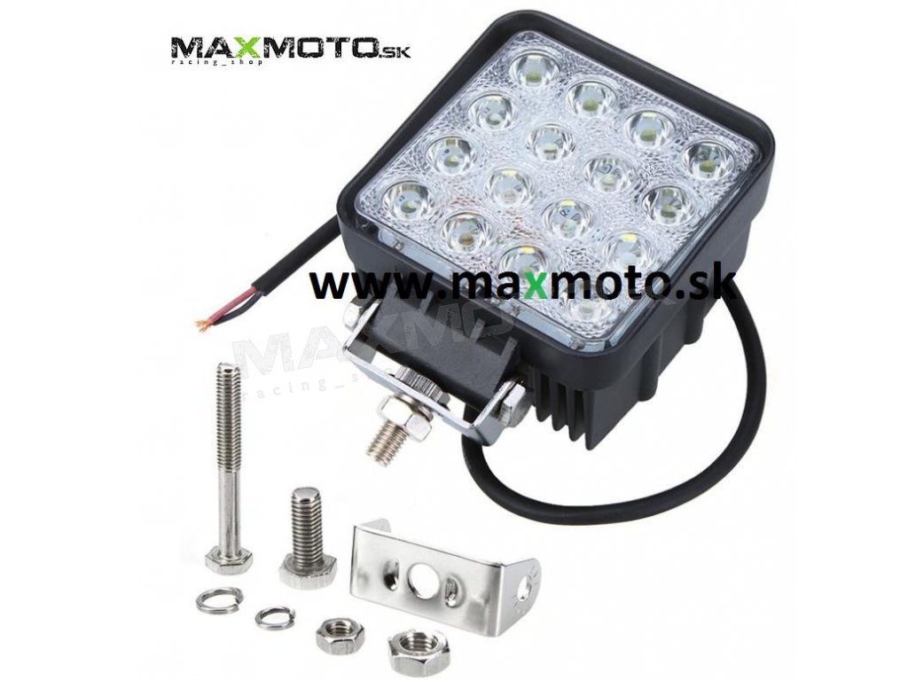 LED svetlo štvorcové 16x3W LED, 110mm, 2880lm, 48W - MAXMOTO.SK