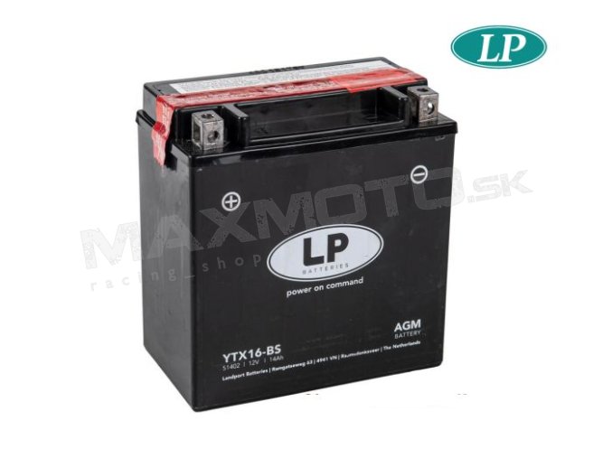 Batéria LP YTX16-BS, JMT JMT16-BS 12V, 14Ah, bezúdržbová