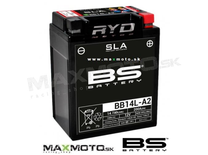 Bateria BS 12V 14Ah 12N14 3A YB14L A2 BB14L A2