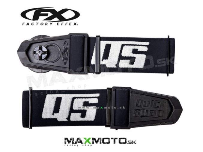 Rýchloupínací systém okuliarov na prilbu FACTORY EFFEX Quick Strap, čierny