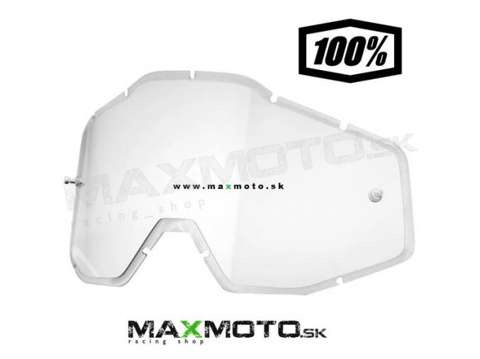 Náhradné plexi 100% RACECRAFT/ ACCURI/ STRATA, anti-fog, číre