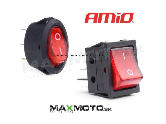 Univerzálny vypínač AMIO ON/ OFF s červeným podsvietením 12/230V
