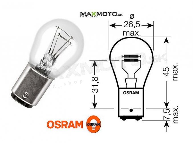 Ziarovka OSRAM 21 5W 12V BAY15D