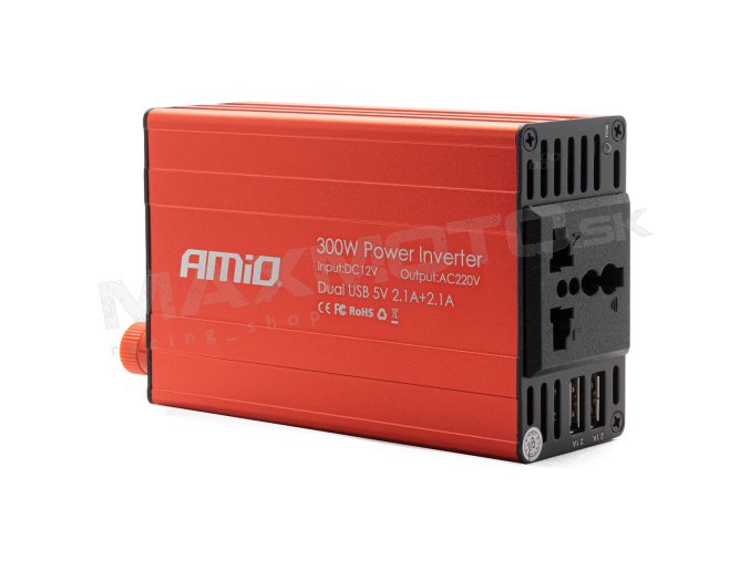 Menič napätia AMiO 12V/220V 300W/600W 2xUSB PI03