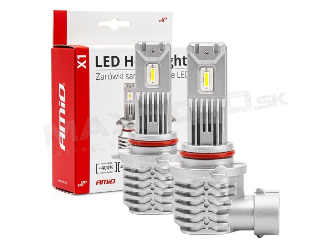 LED žiarovky hlavného svietenia Series X1 AMIO - HB3 9005/ HIR1 9011/ H10, 10-16V, 40W, 4400lm, 2ks
