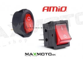 Univerzálny vypínač AMIO ON/ OFF s červeným podsvietením 12/230V