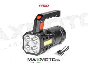LED pracovná baterka AMIO 4LED COB 1200mAh 03273 obr1