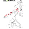 Uloženie predného horného ramena SUZUKI Kingquad 450/ 750, LT-A 500