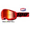 Okuliare 100% STRATA 2 Goggle red zrkadlo sklo cervene 2601 2938 50421 251 03