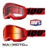 Okuliare 100% STRATA 2 Goggle red zrkadlo sklo cervene 2601 2938 50421 251 03 cire sklo 2601 2926 50421 101 03