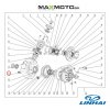 Skrutka zadneho diferencialu LINHAI 500 570 M550 M550L M565LT T BOSS 550 36223 schema