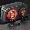 Nabíjačka MOD-03 AMIO - 2xUSB 1A/ 2.1A, 12/24V, červené podsvietenie