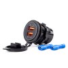 Nabíjačka MOD-05 AMIO - 2xUSB QC 3.0, 12/24V, červené podsvietenie