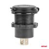 Vodotesná telefónna nabíjačka s vypínačom ČERVENÉ LED podsvietenie 2xUSB C 12/24V AMIO-04224