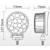 LED svetlo okrúhle 14x3W, 116mm, 1332lm