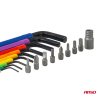 Imbusové kľúče so sadou bitov AMIO, CRV oceľ, 18ks