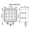 L0081 led pracovne svetlo 16x3W ROZMERY