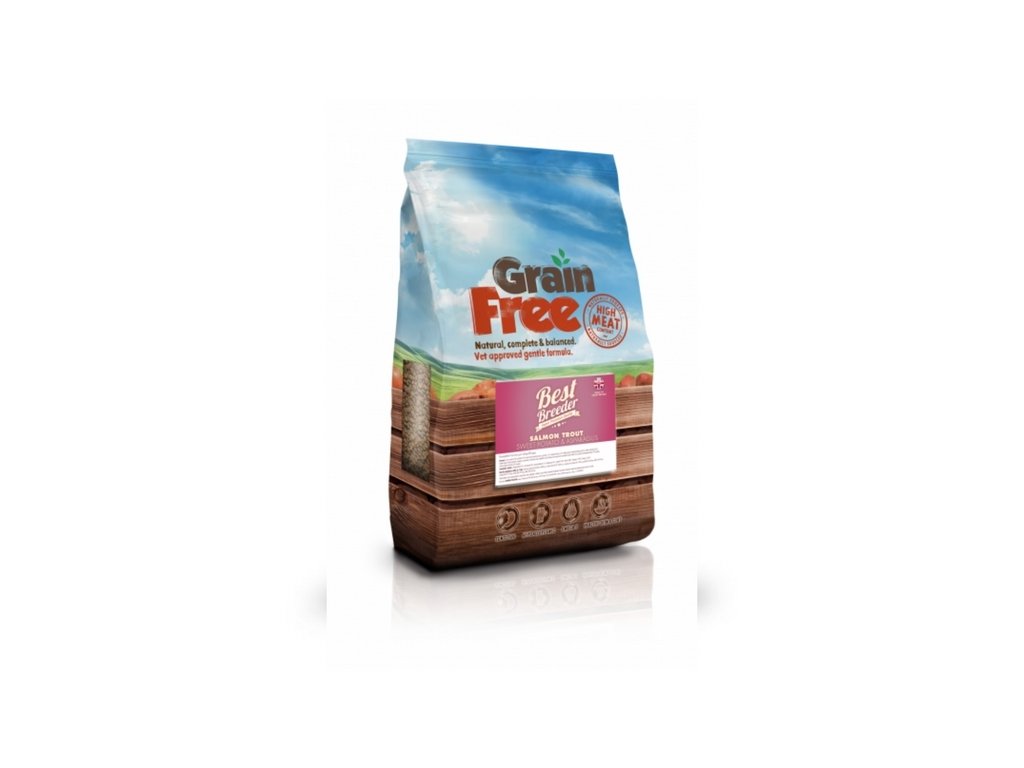best breeder grain free salmon trout sweet potato asparagus 2 kg