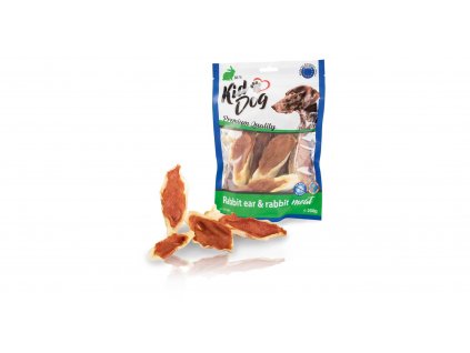 KIDDOG Králičí ucho plněné králičím masem 250g