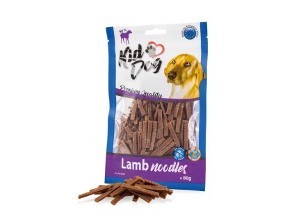 KIDDOG masové nudličky - jehněčí měkké pro malé psy a kočky 80 g