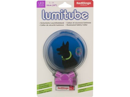 Obojek Lumitube S-M 15-50 cm fialový BEZ BATERIE