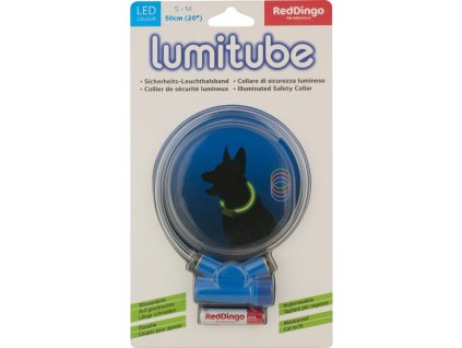 Obojek Lumitube S-M 15-50 cm modrý BEZ BATERIE