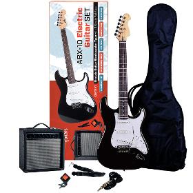 ABX 10 gitarový set, čierna ABX GUITARS