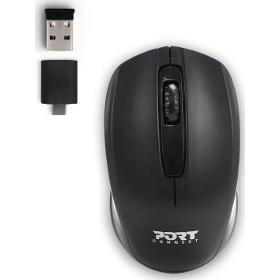 PORT DESIGNS Bezdrôtová myš USB-A/USB-C 1000DPI BLACK