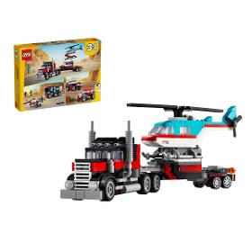 LEGO Nákladiak s ploch. korbou a helikoptérou