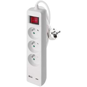 EMOS P1312CU kábel predl. 3Z 2M s USB a VYP.