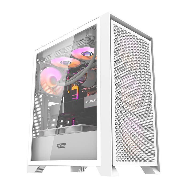 Počítačová skriňa Darkflash DRX70 MESH + 4 RGB ventilátory (biela) DRX70 MESH WHITE