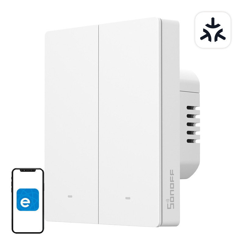 SONOFF M5-2C-80W WiFi Matter smart wall switch (2-channel, for frame) M5-2C-80W