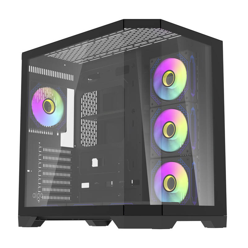 Darkflash Počítačová skriňa Darflash FT418 PRO + 7 ventilátorov aRGB (čierna) FT418 PRO Black