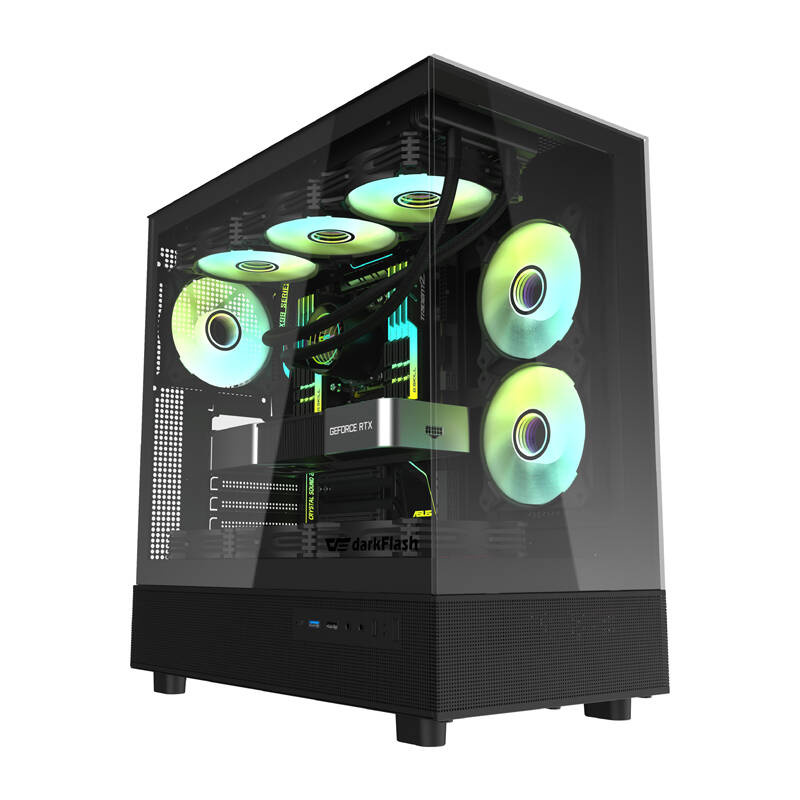 Počítačová skriňa Darkflash DPX90 (čierna) + 3 ventilátory DPX90 Black
